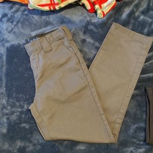 little boys, gray and black dickies pants they fit about a 22-23 waist for women